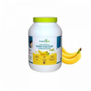 Bananų skonio išrūgų baltymo koncentratas